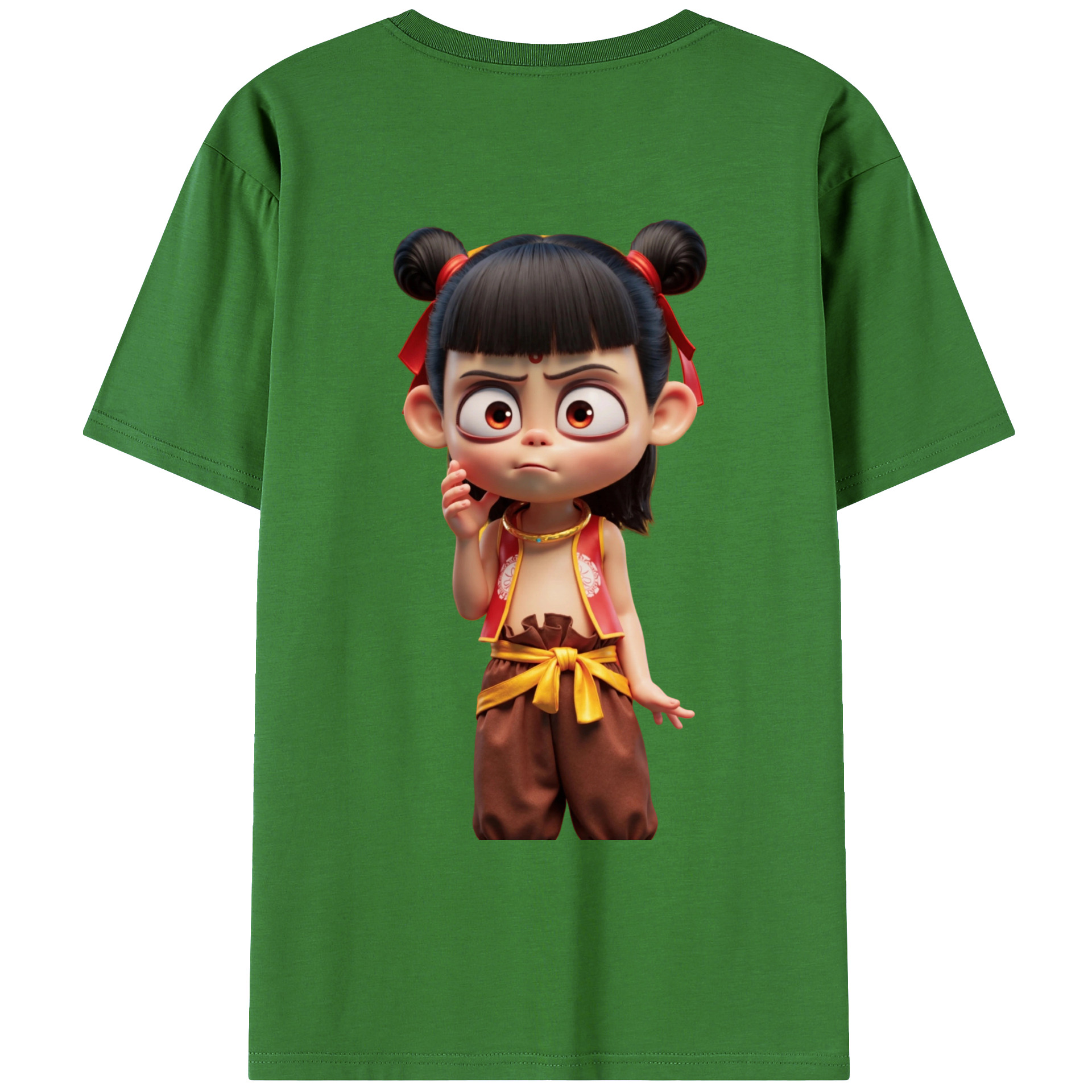 （画像用） Ne Zha 2 ナタ 魔童の大暴れ レディース半袖Tシャツ(バックプリント)